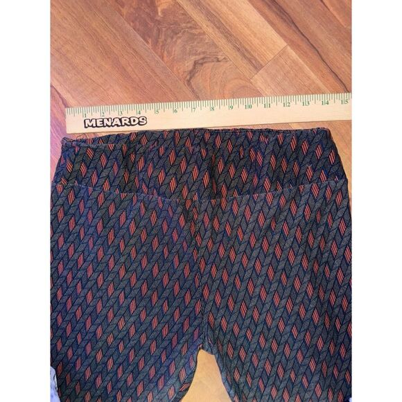 Lularoe Women's Leggings‎ Tall And Curvy, No Sz Tag M ? Orange Brown Black - Picture 7 of 9